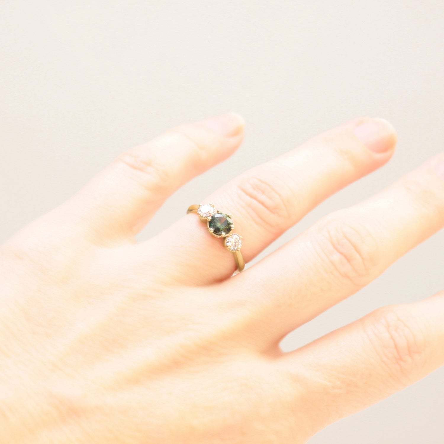 Green Sapphire Engagement Ring - Vinny &amp; Charles