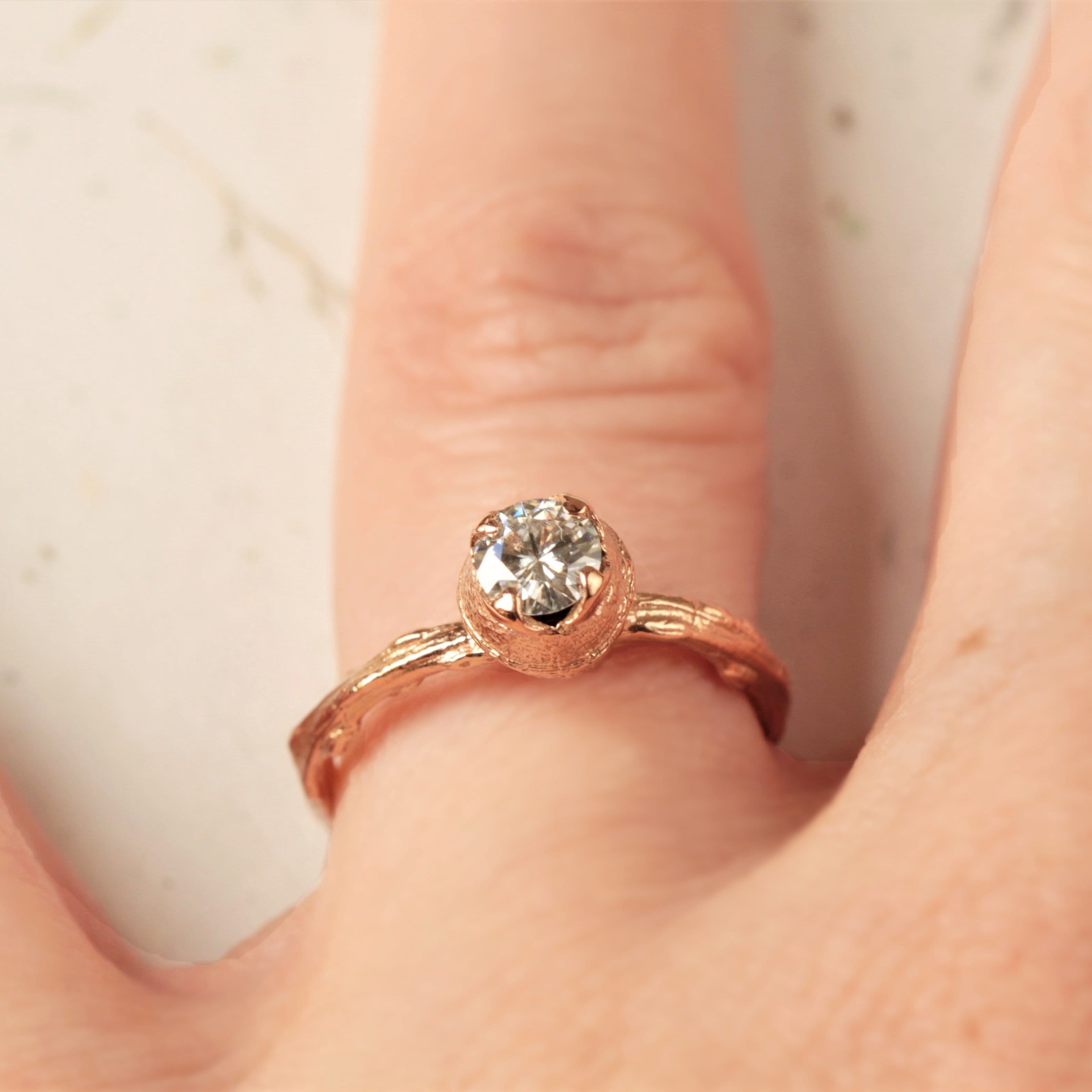 Moissanite Twig Engagement Ring - Vinny &amp; Charles