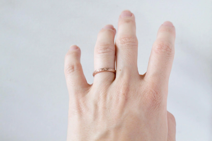 Patterned Rose Gold Wedding Ring - Vinny &amp; Charles