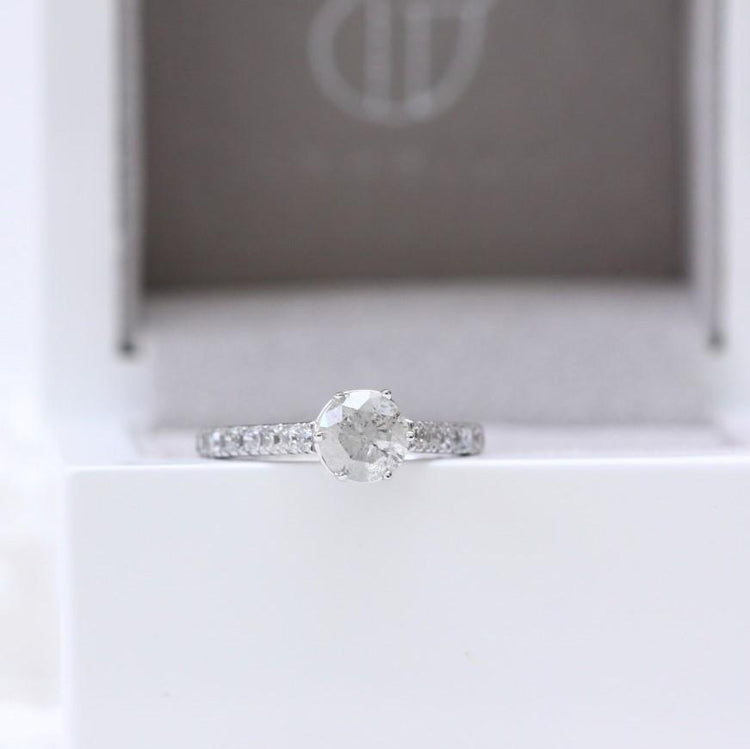 Salt and Pepper Diamond Engagement Ring - Vinny & Charles
