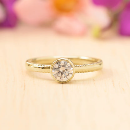 Milgrain diamond engagement ring - Vinny &amp; Charles